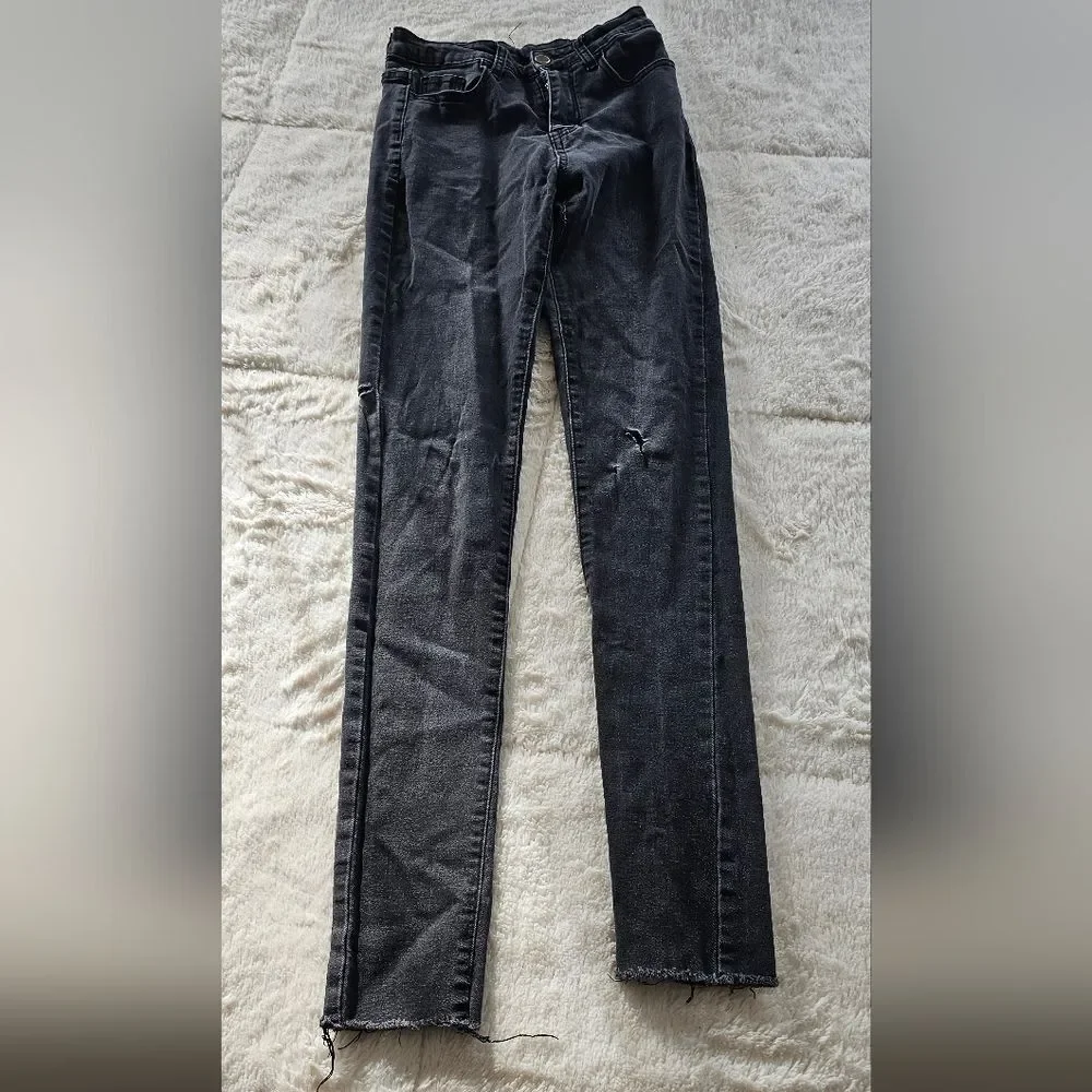 Classic Black Women's Distressed Jeans Size S